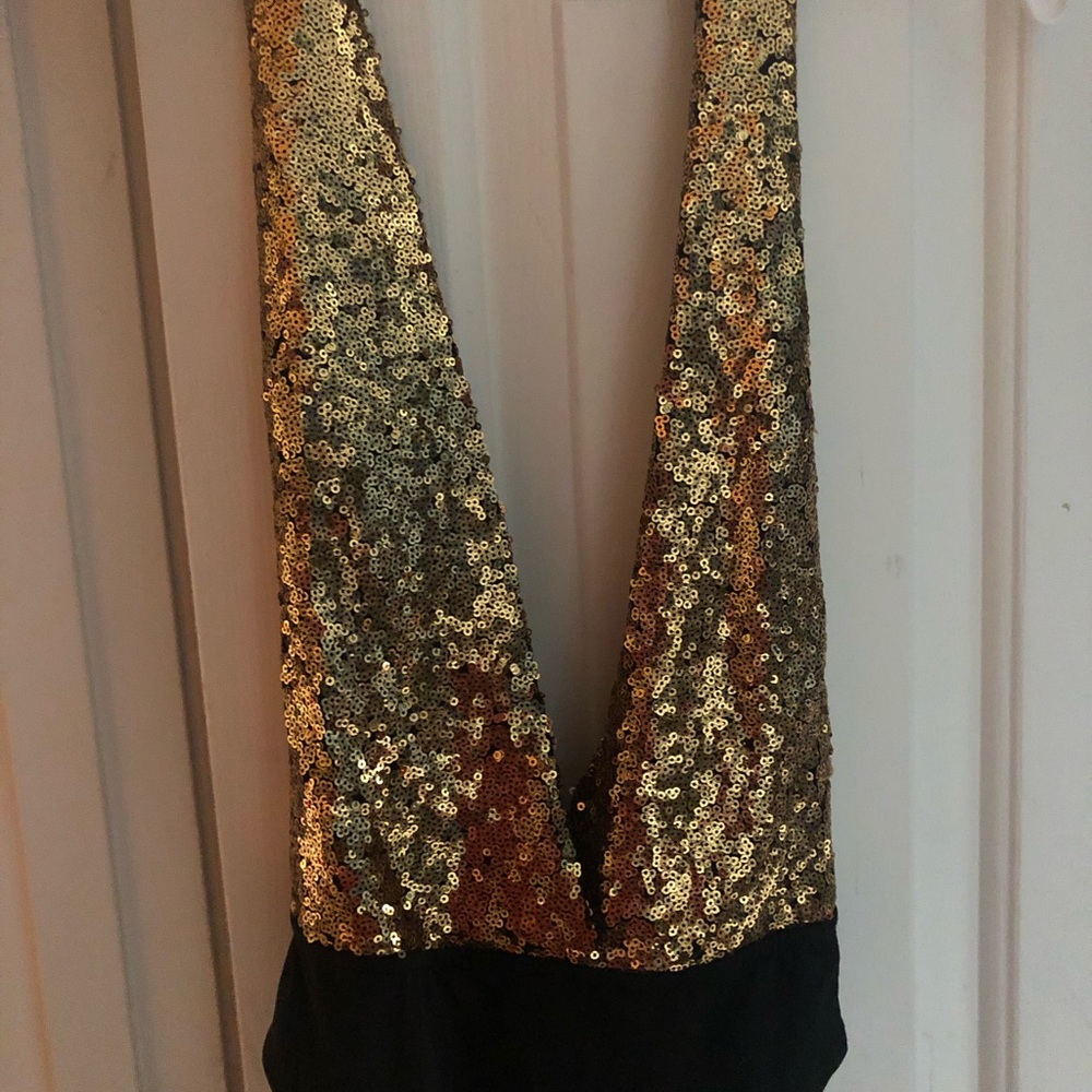 Plunging Sequin Bodysuit
